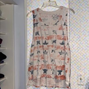 💕 Beige Tank with Star and Stripe Pattern 💓